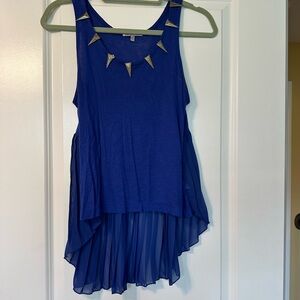 Charlotte Russe Hi-Lo Blue Top with Sheer Bottom. Size medium.